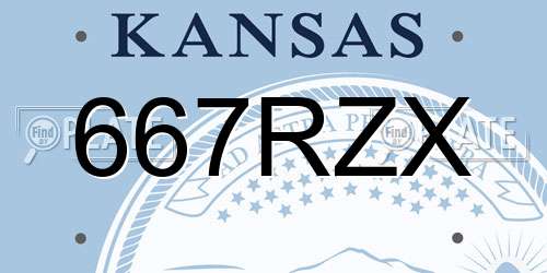 667RZX Kansas License Plate
