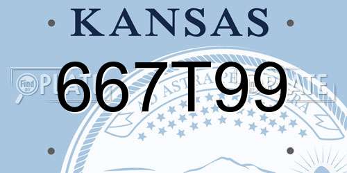 667T99 Kansas License Plate