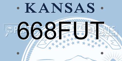 668FUT Kansas License Plate