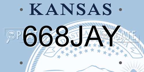 668JAY Kansas License Plate