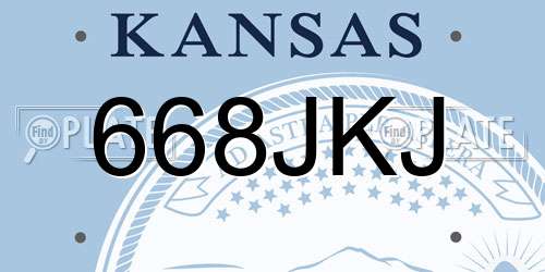 668JKJ Kansas License Plate