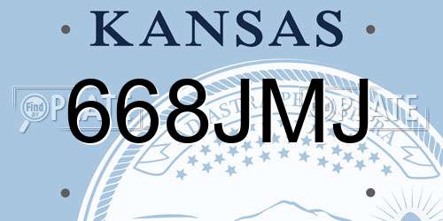 668JMJ Kansas License Plate