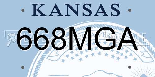 668MGA Kansas License Plate