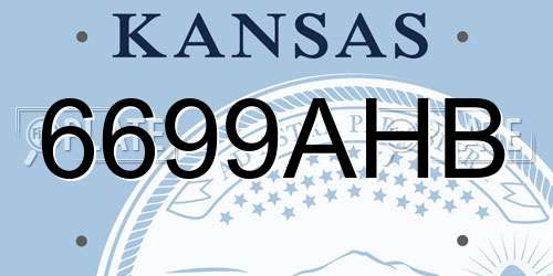 6699AHB Kansas License Plate