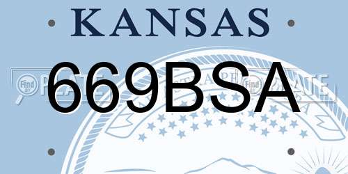 669BSA Kansas License Plate
