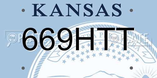 669HTT Kansas License Plate