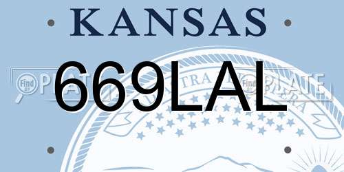669LAL Kansas License Plate