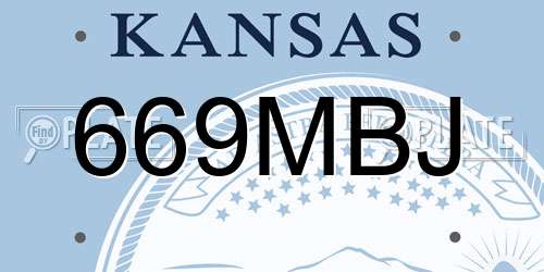 669MBJ Kansas License Plate