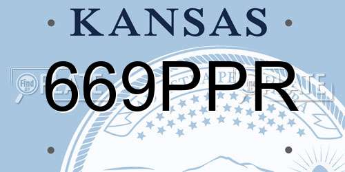 669PPR Kansas License Plate