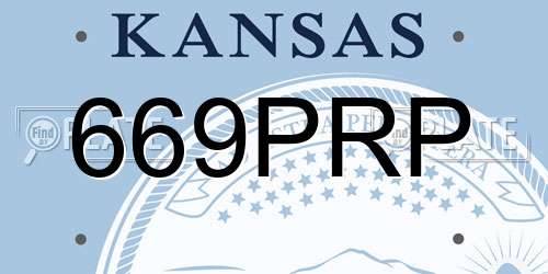 669PRP Kansas License Plate