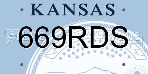 669RDS Kansas License Plate