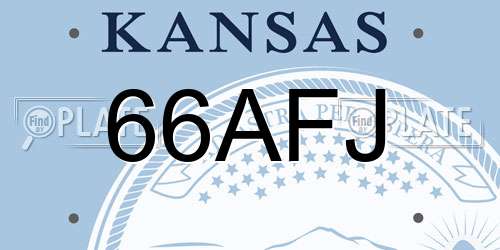 66AFJ Kansas License Plate