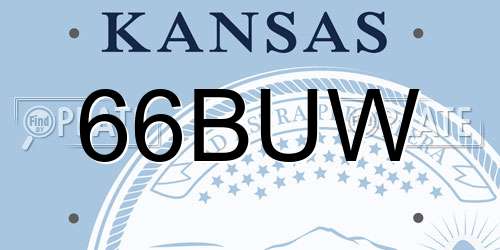 66BUW Kansas License Plate
