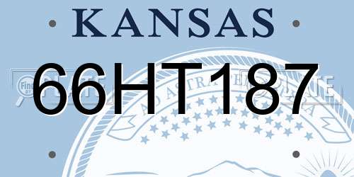 66HT187 Kansas License Plate