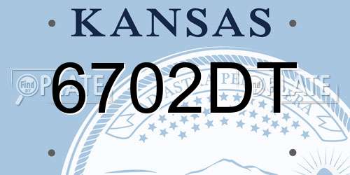 6702DT Kansas License Plate