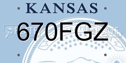 670FGZ Kansas License Plate