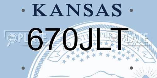 670JLT Kansas License Plate