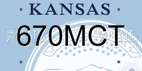670MCT Kansas License Plate