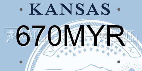 670MYR Kansas License Plate