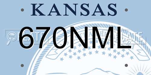 670NML Kansas License Plate