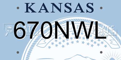 670NWL Kansas License Plate