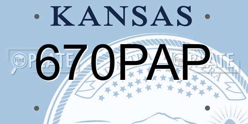 670PAP Kansas License Plate