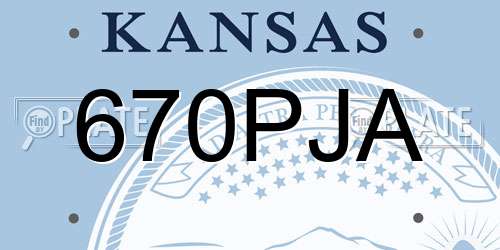 670PJA Kansas License Plate