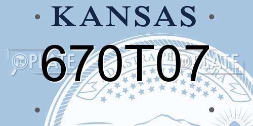 670T07 Kansas License Plate