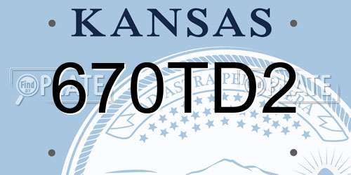 670TD2 Kansas License Plate