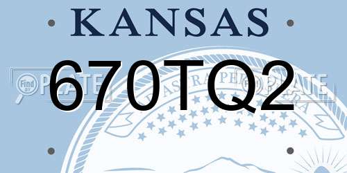 670TQ2 Kansas License Plate