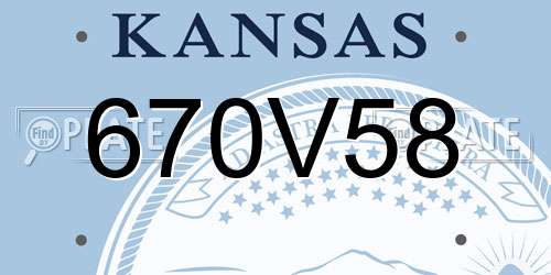 670V58 Kansas License Plate