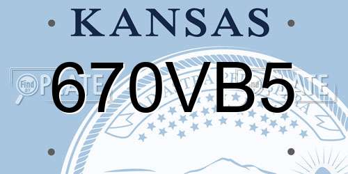 670VB5 Kansas License Plate
