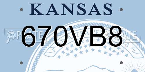 670VB8 Kansas License Plate
