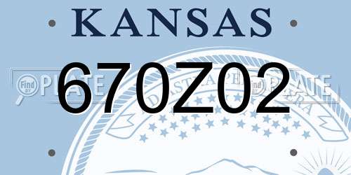 670Z02 Kansas License Plate