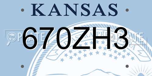 670ZH3 Kansas License Plate