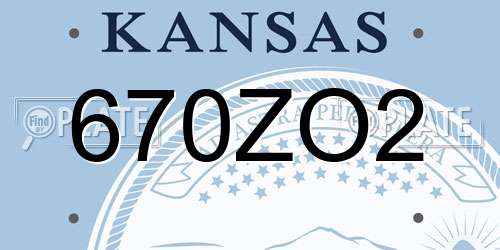 670ZO2 Kansas License Plate