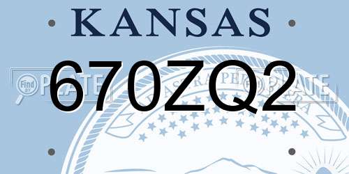 670ZQ2 Kansas License Plate