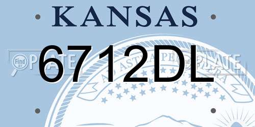 6712DL Kansas License Plate