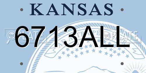 6713ALL Kansas License Plate