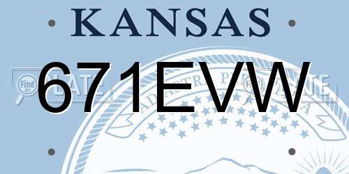 671EVW Kansas License Plate