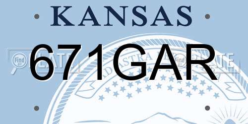 671GAR Kansas License Plate