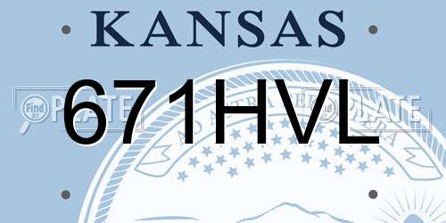 671HVL Kansas License Plate