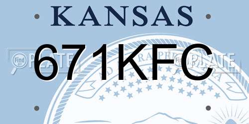 671KFC Kansas License Plate