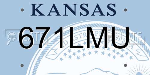 671LMU Kansas License Plate