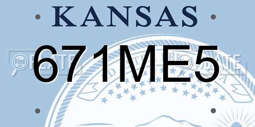 671ME5 Kansas License Plate