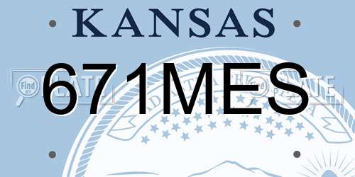 671MES Kansas License Plate