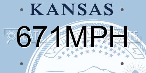 671MPH Kansas License Plate