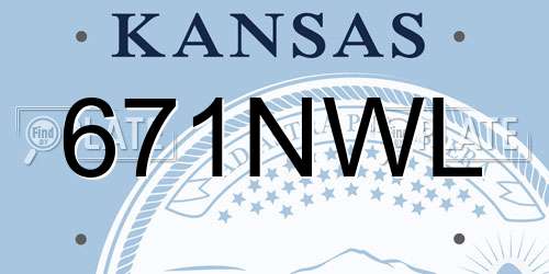 671NWL Kansas License Plate