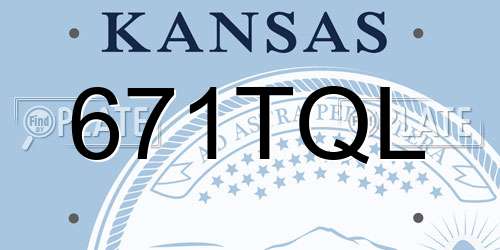 671TQL Kansas License Plate