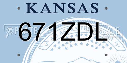671ZDL Kansas License Plate